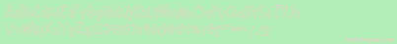 Hellofreeday Outline DEMO Font – Pink Fonts on Green Background