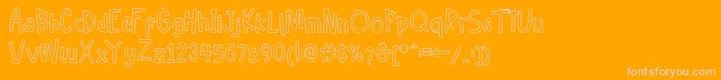 Hellofreeday Outline DEMO Font – Pink Fonts on Orange Background