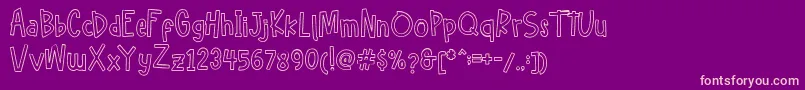 Hellofreeday Outline DEMO Font – Pink Fonts on Purple Background