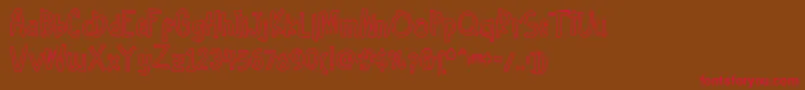 Hellofreeday Outline DEMO Font – Red Fonts on Brown Background