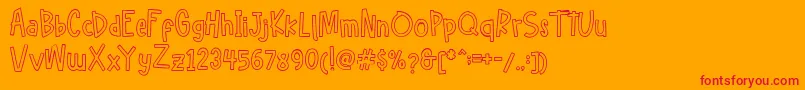 Hellofreeday Outline DEMO-fontti – punaiset fontit oranssilla taustalla