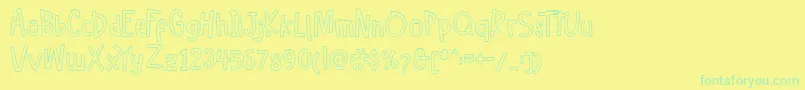 Hellofreeday Outline DEMO Font – Green Fonts on Yellow Background