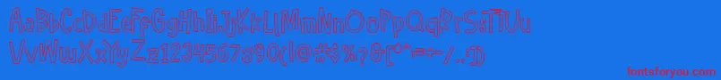 Hellofreeday Outline DEMO Font – Red Fonts on Blue Background