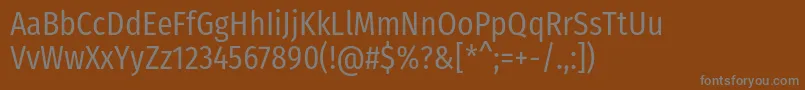 フォントFirasanscondensedBook – 茶色の背景に灰色の文字