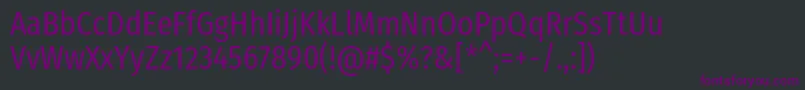 Czcionka FirasanscondensedBook – fioletowe czcionki na czarnym tle