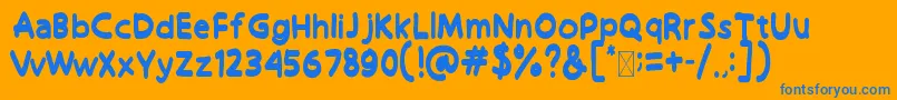 HelloFunyla Font – Blue Fonts on Orange Background