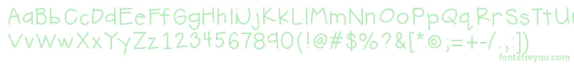 HelloHandMeDown Font – Green Fonts on White Background