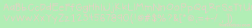 HelloHandMeDown Font – Pink Fonts on Green Background