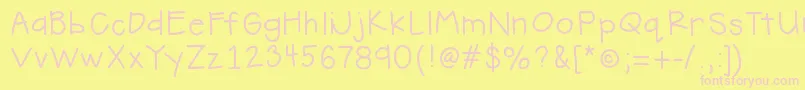 HelloHandMeDown Font – Pink Fonts on Yellow Background