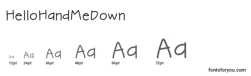 HelloHandMeDown Font Sizes