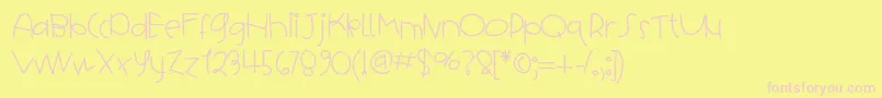 Więcej informacji o czcionce HelloHotcakes Czcionka HelloHotcakes – różowe czcionki na żółtym tle