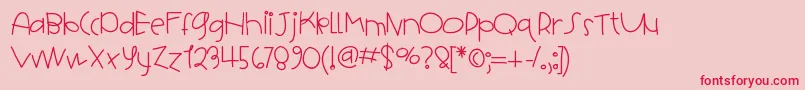HelloHotcakes-fontti – punaiset fontit vaaleanpunaisella taustalla
