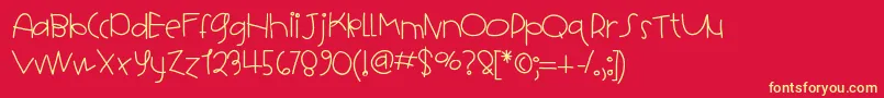 HelloHotcakes Font – Yellow Fonts on Red Background
