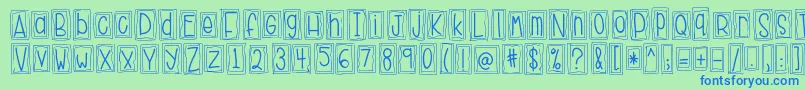 HelloHustle Font – Blue Fonts on Green Background