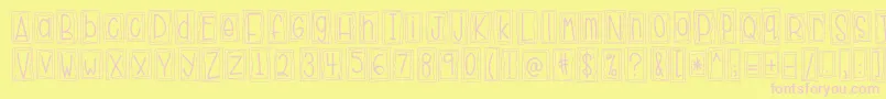 HelloHustle-fontti – vaaleanpunaiset fontit keltaisella taustalla