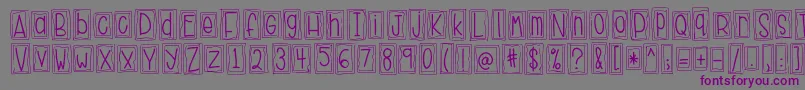 HelloHustle-Schriftart – Violette Schriften auf grauem Hintergrund