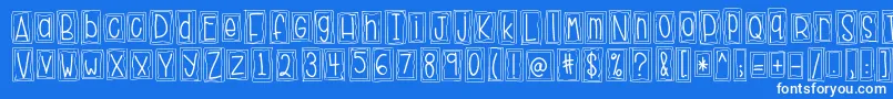HelloHustle Font – White Fonts on Blue Background