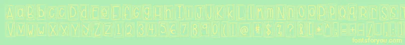 HelloHustle Font – Yellow Fonts on Green Background