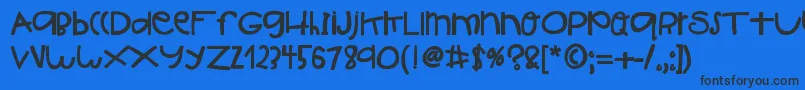 HelloIshBig Font – Black Fonts on Blue Background