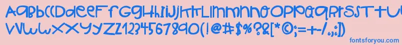 HelloIshBig Font – Blue Fonts on Pink Background