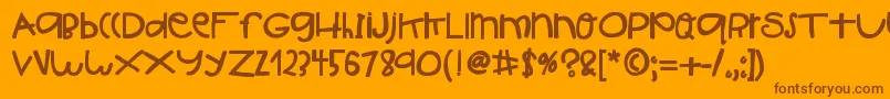HelloIshBig Font – Brown Fonts on Orange Background