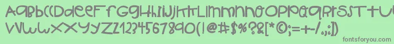 フォントHelloIshBig – 緑の背景に灰色の文字