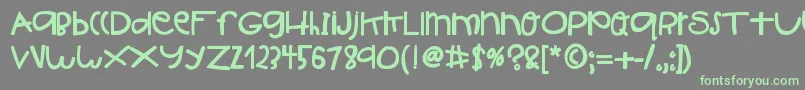 HelloIshBig Font – Green Fonts on Gray Background