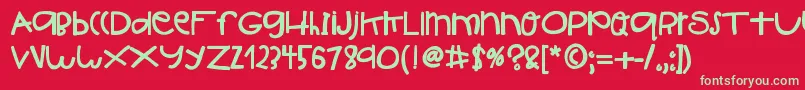 フォントHelloIshBig – 赤い背景に緑の文字
