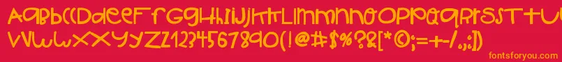 HelloIshBig Font – Orange Fonts on Red Background