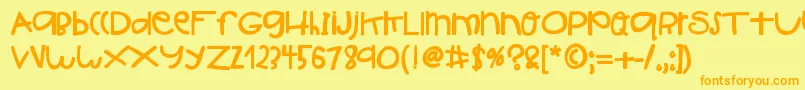 HelloIshBig Font – Orange Fonts on Yellow Background