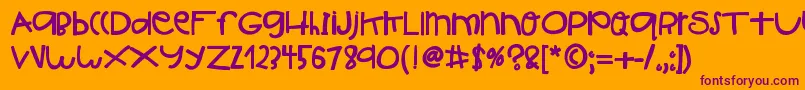 HelloIshBig-fontti – violetit fontit oranssilla taustalla