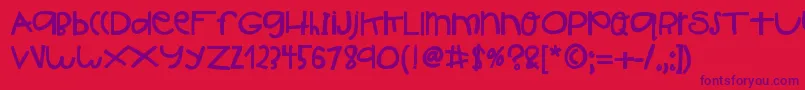 HelloIshBig-fontti – violetit fontit punaisella taustalla
