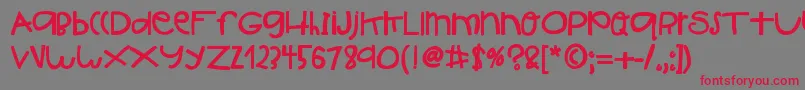 HelloIshBig Font – Red Fonts on Gray Background