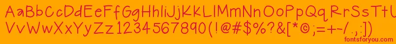 HelloJourney Font – Red Fonts on Orange Background