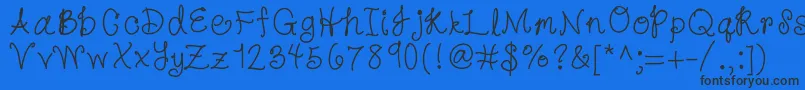 HelloKatie Font – Black Fonts on Blue Background