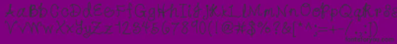 Czcionka HelloKatie – czarne czcionki na fioletowym tle