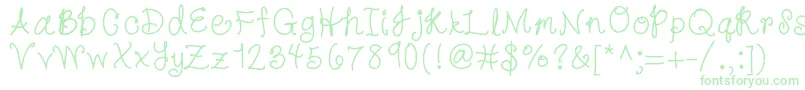 HelloKatie Font – Green Fonts on White Background