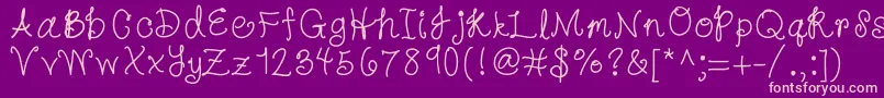 HelloKatie Font – Pink Fonts on Purple Background