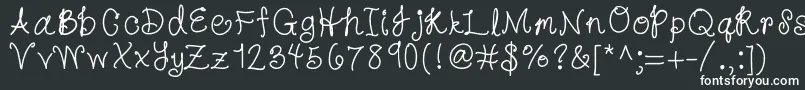 HelloKatie-Schriftart – Weiße Schriften auf schwarzem Hintergrund