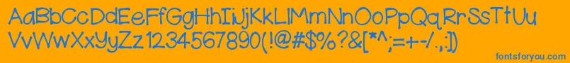 HelloKennedy Font – Blue Fonts on Orange Background