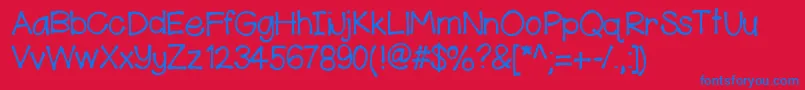 HelloKennedy Font – Blue Fonts on Red Background