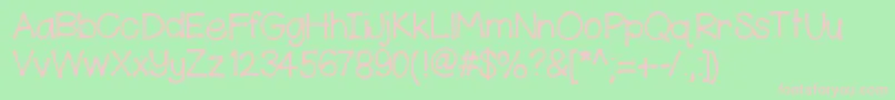 HelloKennedy-fontti – vaaleanpunaiset fontit vihreällä taustalla