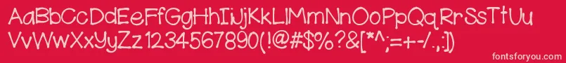 HelloKennedy Font – Pink Fonts on Red Background