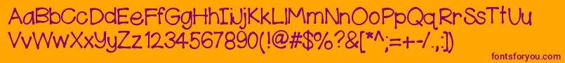 HelloKennedy-Schriftart – Violette Schriften auf orangefarbenem Hintergrund