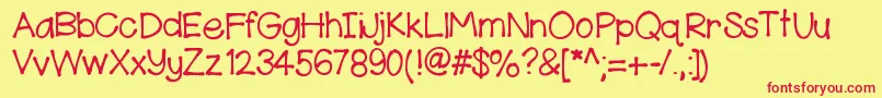 HelloKennedy-fontti – punaiset fontit keltaisella taustalla