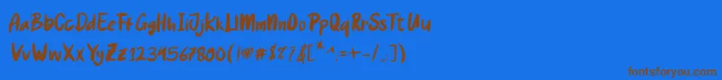 Hellokids-fontti – ruskeat fontit sinisellä taustalla
