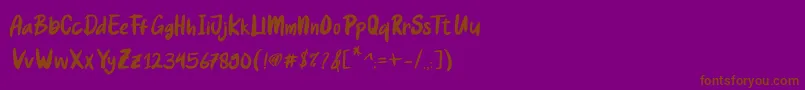Hellokids-fontti – ruskeat fontit violetilla taustalla
