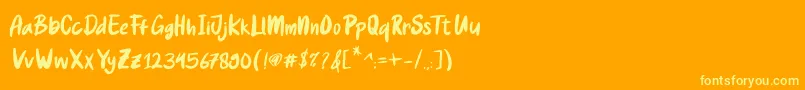 Hellokids Font – Yellow Fonts on Orange Background