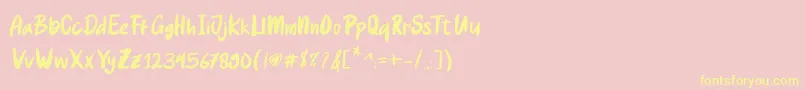 Шрифт Hellokids – жёлтые шрифты на розовом фоне