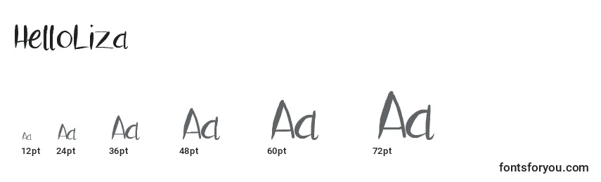 HelloLiza Font Sizes